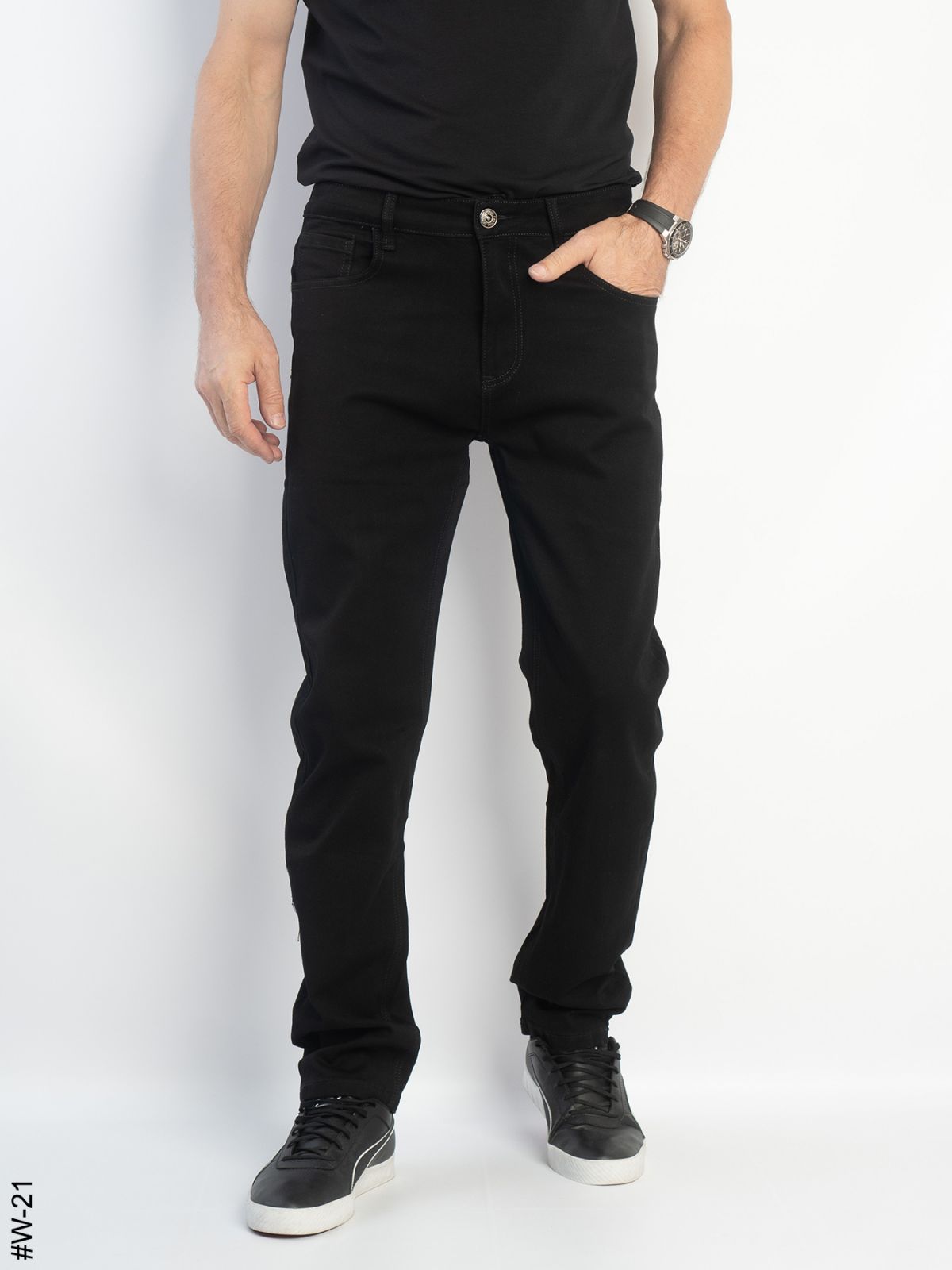 Джинсы Seven Group (32-38) W21 black (деми)