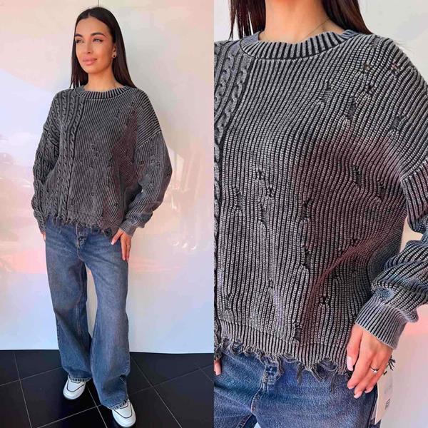 Свитер i8denim Women (one size) TB90 grey (деми)