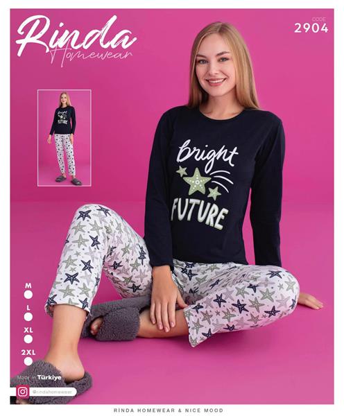 Пижама 4 Seasons (M-2XL) 2904 navy (деми)