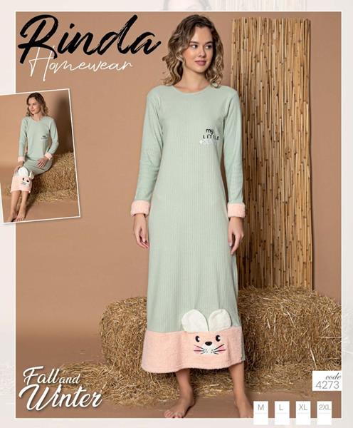 Ночнушка 4 Seasons (M-2XL) 4273 mint (зима)