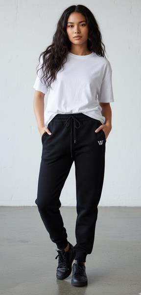 Штаны спорт Annet (S-2XL) AZ0175 black (зима)