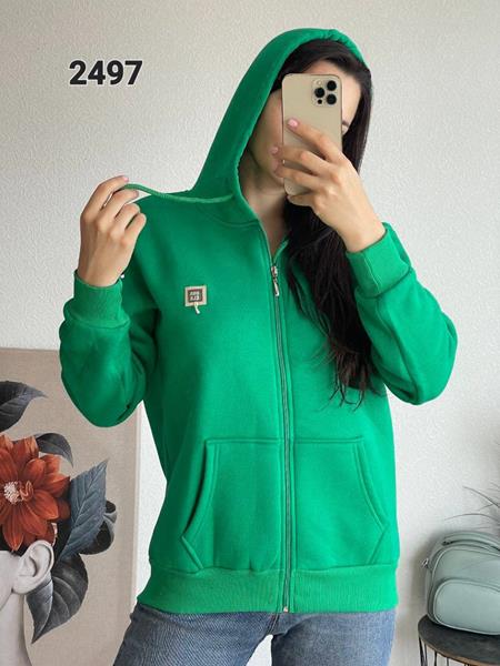 Кофта спорт FSN (42-48) 2497 green (зима)