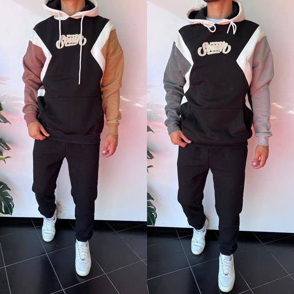 Худи i8denim (S-XL) 2301 black-grey (зима)