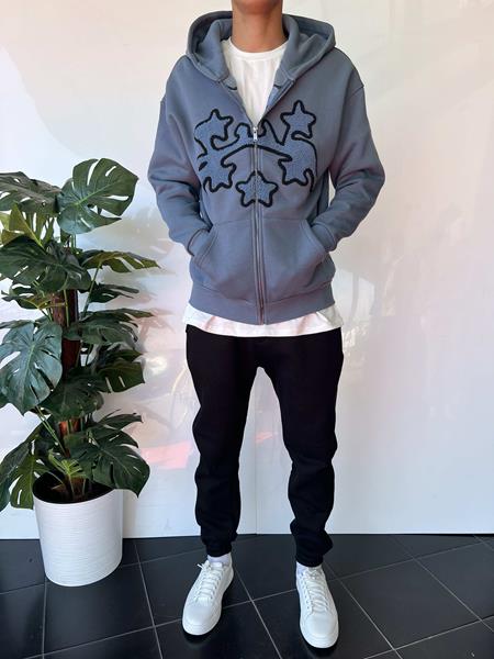 Кофта спорт i8denim (S-XL) 2360 l.blue (зима)