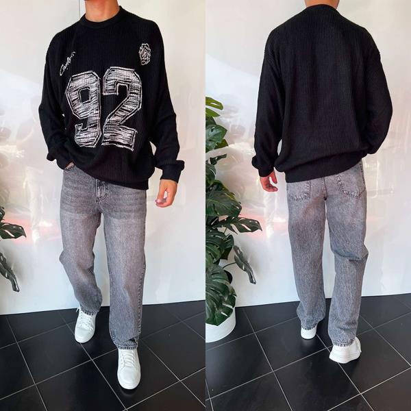 Свитер i8denim (S-XL) 2378 black (зима)