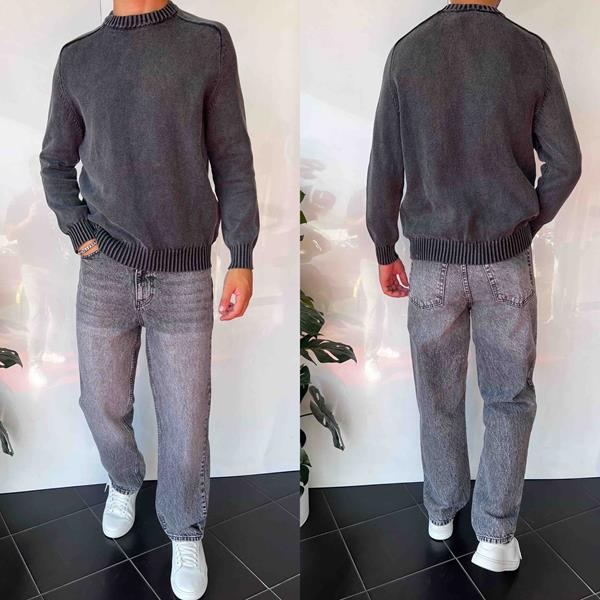 Свитер i8denim (S-XL) 2382 grey (зима)