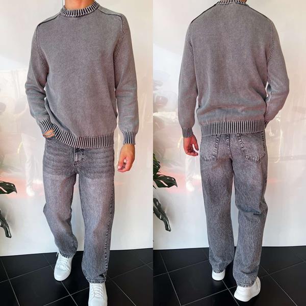 Свитер i8denim (S-XL) 2383 grey (зима)