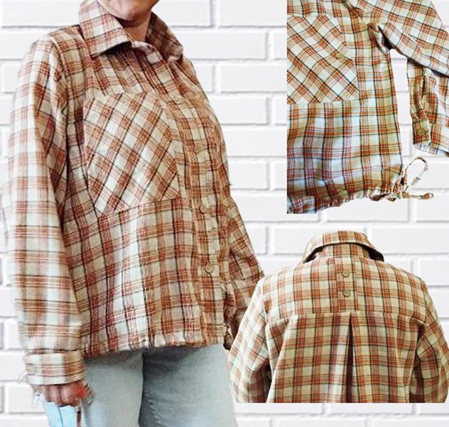 Рубашка H&S (M-L) 536 brown (деми)