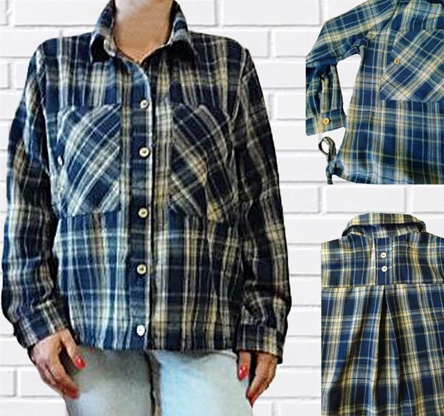 Рубашка H&S (M-L) 536 navy (деми)