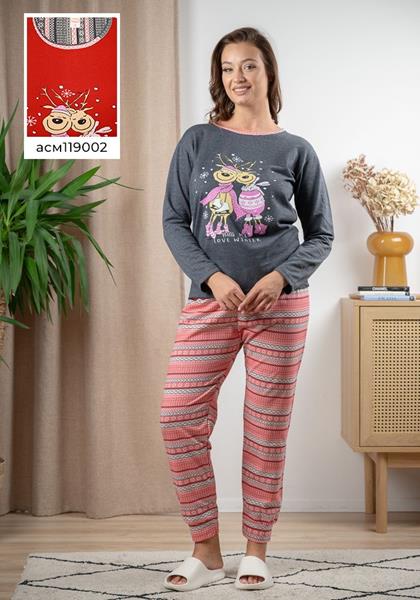 Пижама Vehuiah (S-2XL) 119002 grey (зима)