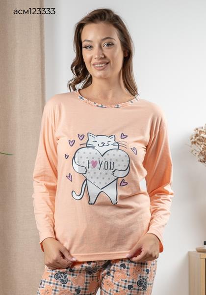 Пижама Vehuiah (S-2XL) 123333 peach (деми)