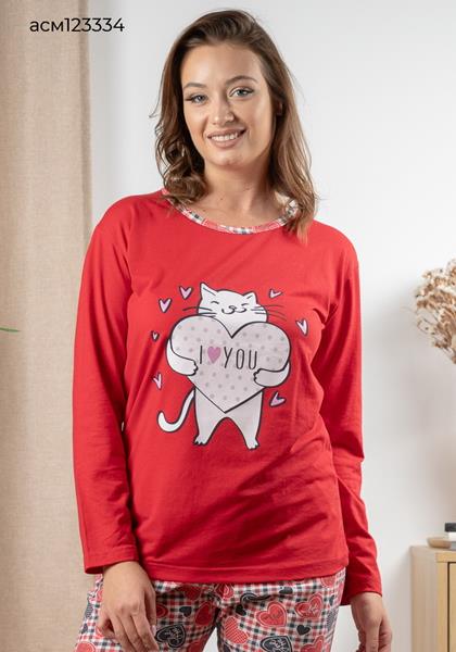 Пижама Vehuiah (S-2XL) 123334 red (деми)