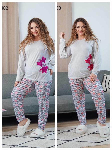 Пижама Vehuiah (L-4XL) 130403 grey-red (деми)