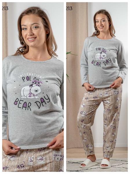 Пижама Vehuiah (S-2XL) 1544213 grey (зима)