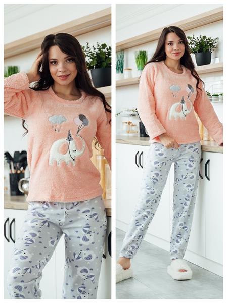 Пижама Vehuiah (M-3XL) 31032 peach (зима)