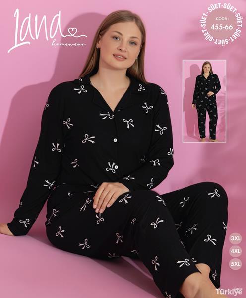 Пижама Vehuiah (3XL-5XL) 455-66 black (деми)