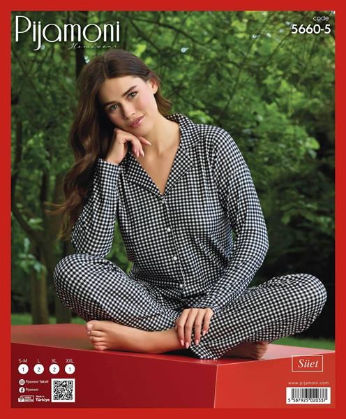 Пижама Vehuiah (S-2XL) 5660-5 black (деми)