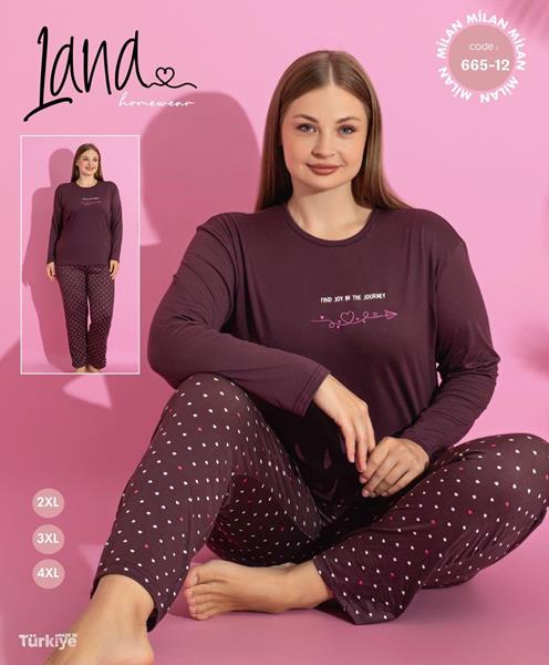 Пижама Vehuiah (3XL-5XL) 665-12 brown (деми)