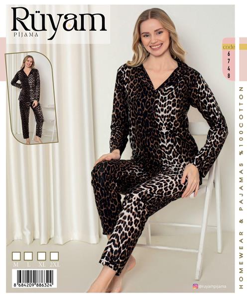 Пижама Vehuiah (M-2XL) 6748 brown (деми)