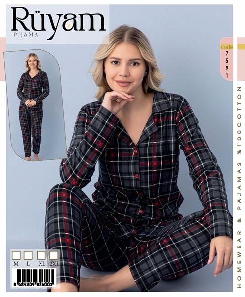 Пижама Vehuiah (M-2XL) 7591 grey (деми)