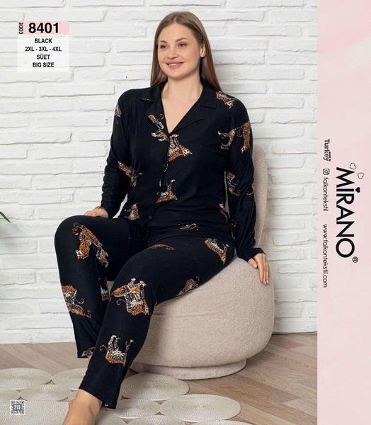 Пижама Vehuiah (XL-3XL) 8401 black (деми)