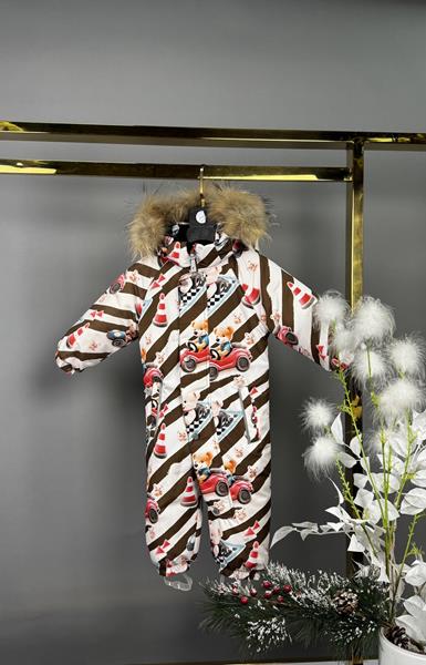 Комбинезон Delfinka (68-92) 8-402 white-brown (зима)