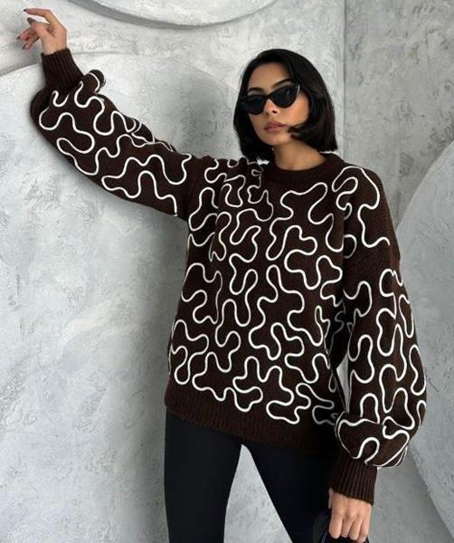 Свитер Lora (one size) LR710 brown (деми)