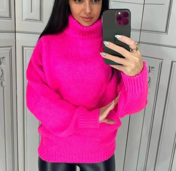 Свитер Lora (one size) LR738 crimson (деми)