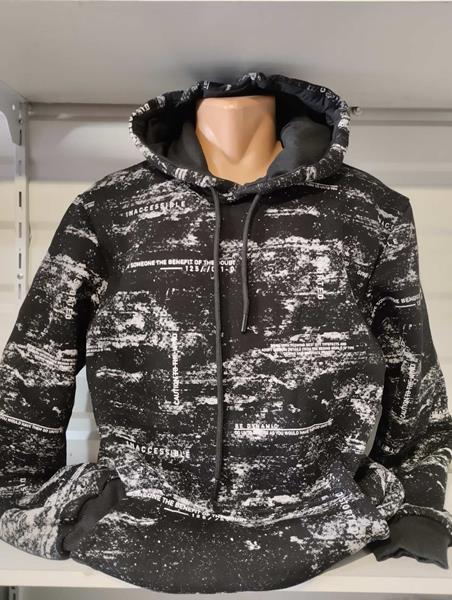 Худи Panda (2XL-6XL) 1431 black (зима)