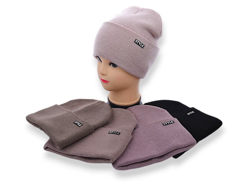 Шапка Angelica (56-60) KM021-4 подвійна mix (зима)