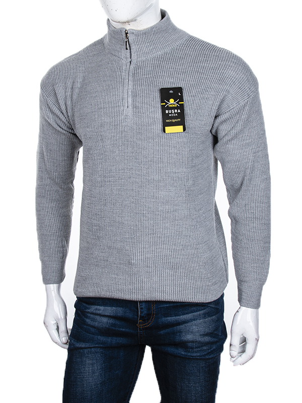 Свитер Abdo (M-2XL) Змійка grey (зима)