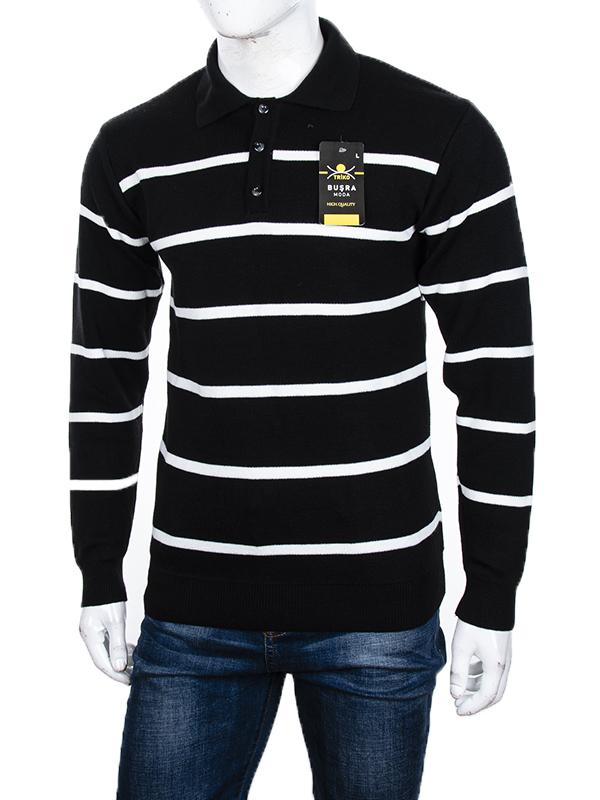 Свитер Abdo (M-2XL) Гудзик 3 black (зима)