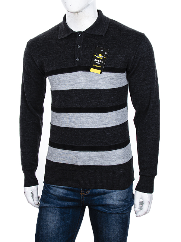 Свитер Abdo (M-2XL) Гудзик 7 d.grey (зима)