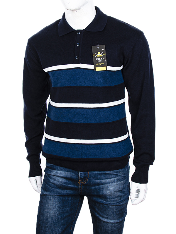 Свитер Abdo (M-2XL) Гудзик 8 d.blue (зима)