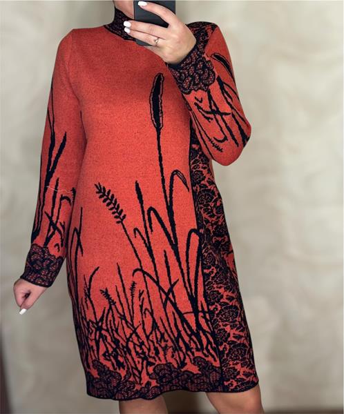 Платье LeVisha (46-50) 26286 orange (зима)