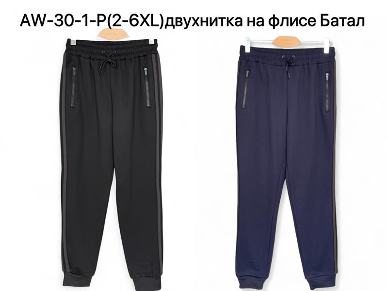 Штаны спорт LiOpt (2XL-6XL) AW30-1P black (зима)