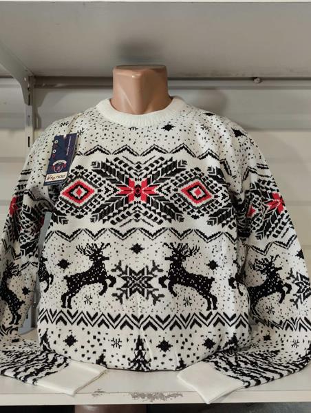 Свитер Panda (3XL-5XL) 1442 white (зима)