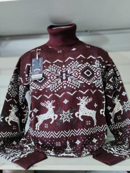 Свитер Panda (3XL-5XL) 1446 wine (зима)