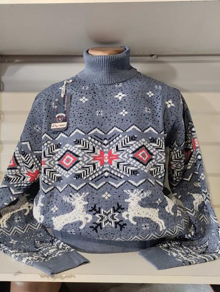 Свитер Panda (3XL-5XL) 1448 grey (зима)