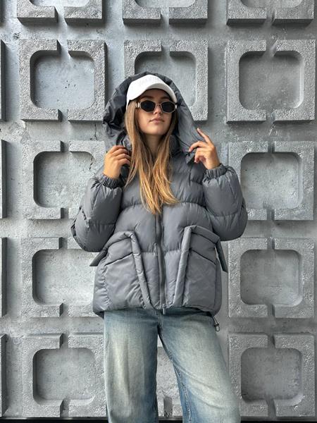 Пуховик Trend (S-M) 2520 grey (зима)