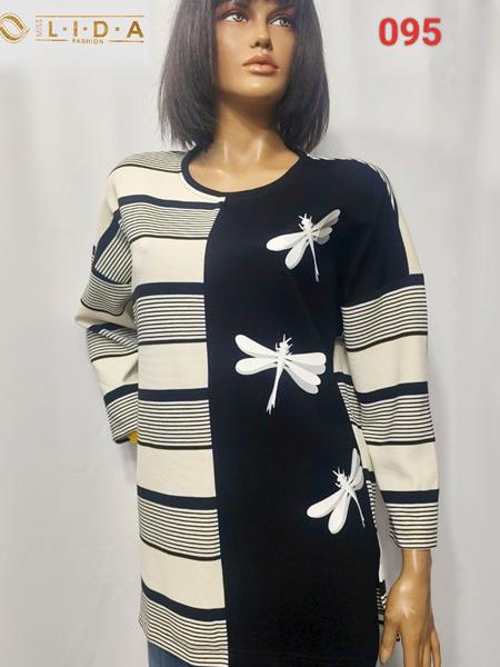 Свитер LIDA (52-62) 095 black-beige (деми)