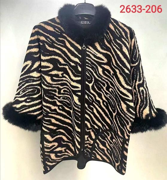 Кофта LIDA (52-62) 2633-206 black-beige (деми)