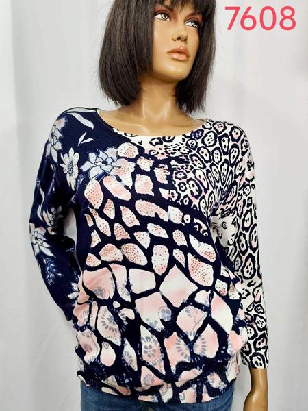 Свитер LIDA (3XL-4XL) 7608 blue-pink (деми)