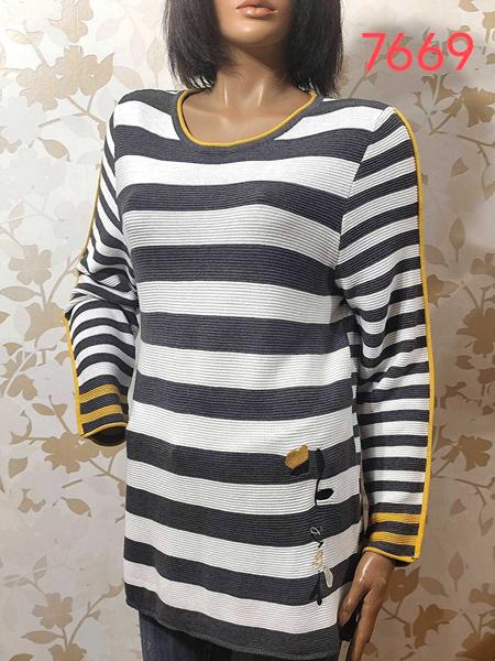 Свитер LIDA (50-54) 7669 white-black (деми)