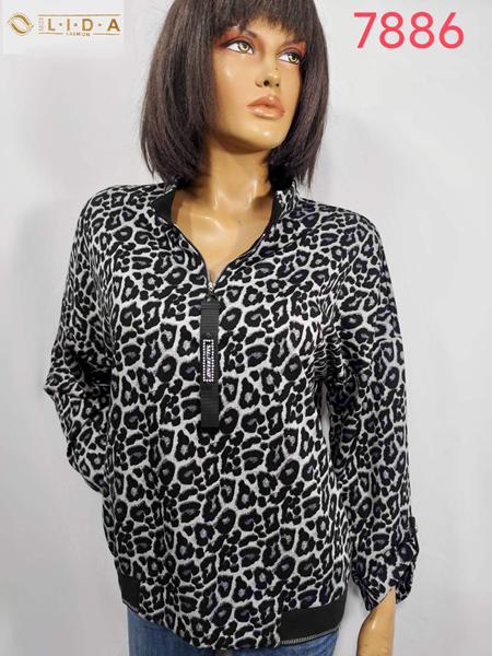 Свитер LIDA (52-62) 7886 l.grey-black (деми)