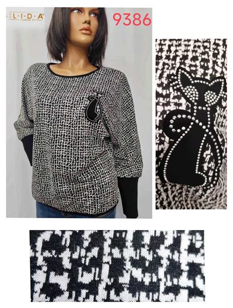 Свитер LIDA (52-62) 9386 black (деми)