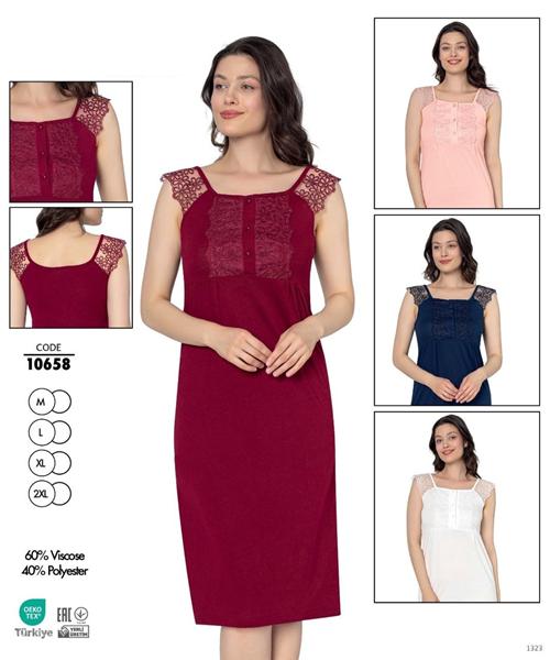 Ночнушка Cotpark (M-2XL) 10658 navy (лето)