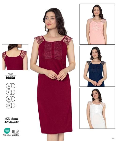 Ночнушка Cotpark (M-2XL) 10658 white (лето)