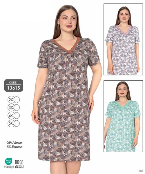 Ночнушка Cotpark (2XL-5XL) 13615 grey (лето)