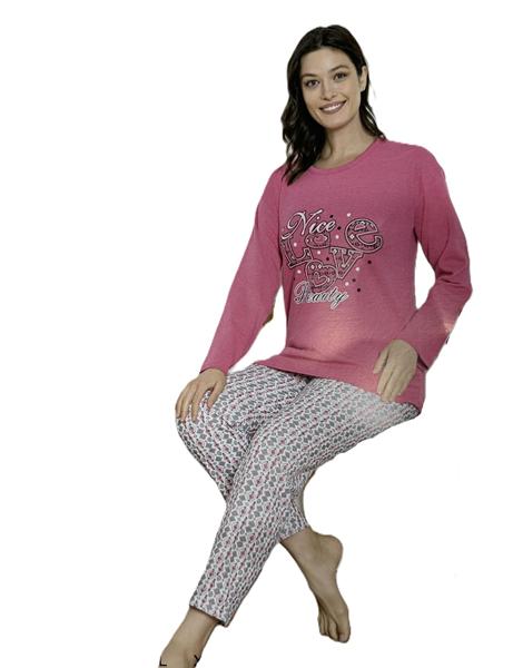 Пижама HomeWear (M-2XL) 0302 pink (зима)